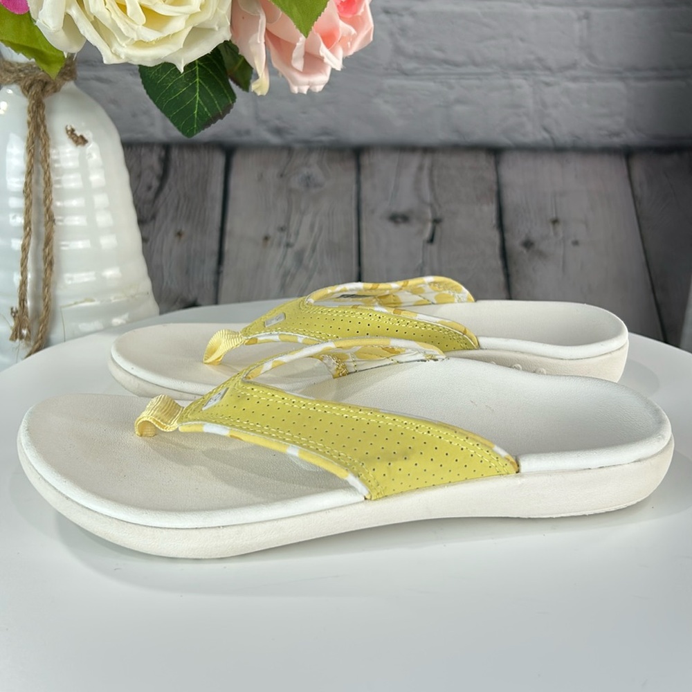 🪷 SPENCO YUMI BOKEH Support Sundress (Yellow) Thong Slip On Flip Flop Sandals - Picture 3 of 17